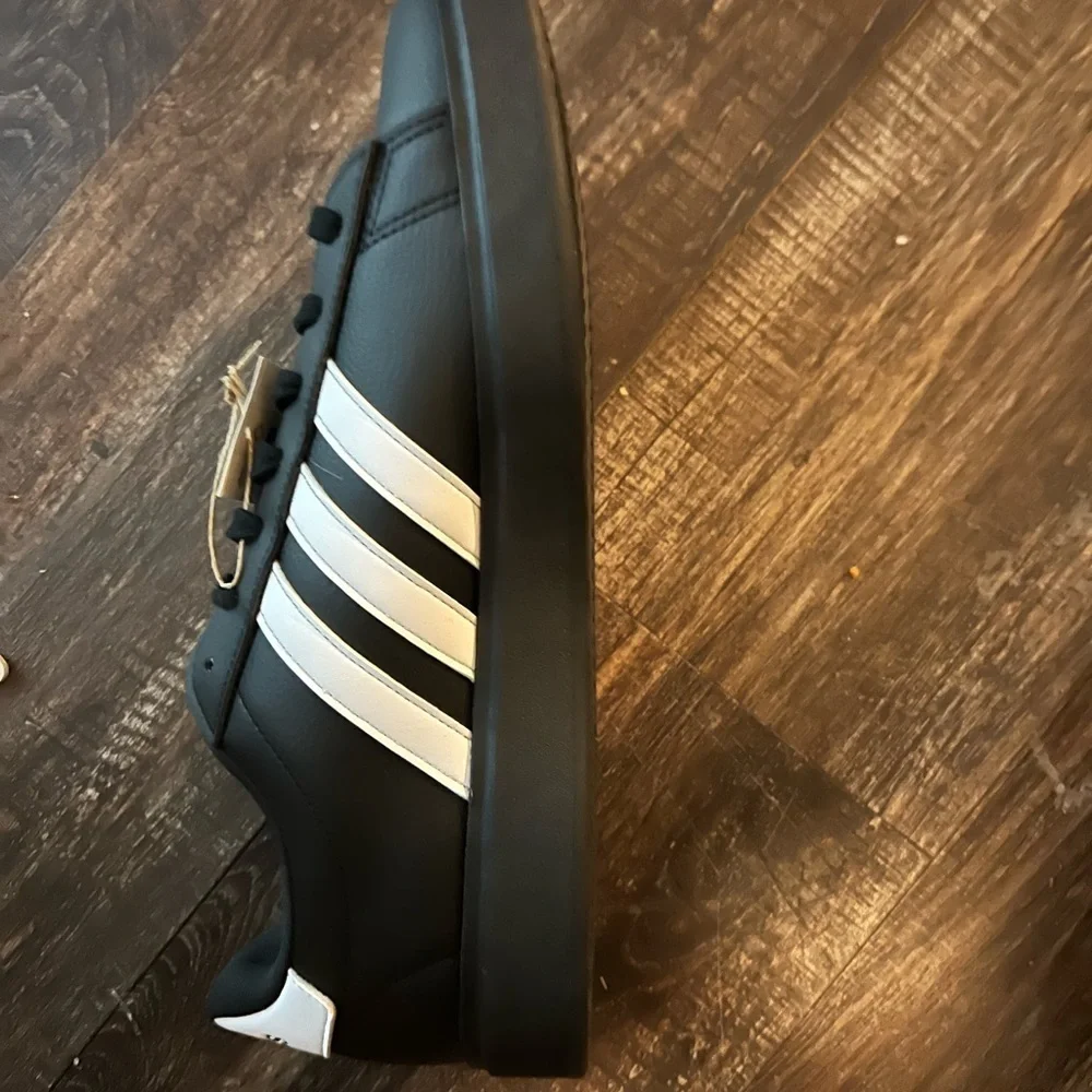 Adidas Men’s Grand Court 2.0 Black and Gold Sneakers